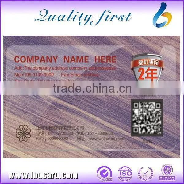 Free Sample Crystal Transparent Cards Business Cards QR Cards