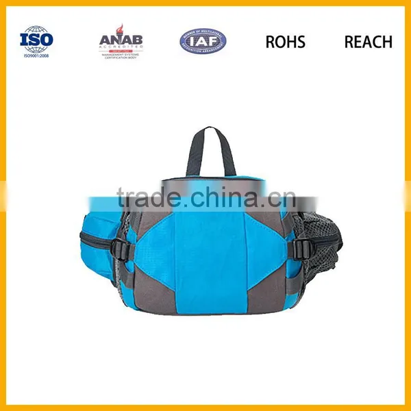 Fashionable Multilayer Nylon Material Cycling Zipper Waist Bag With Small Pocket for Mobile Phone photo-5