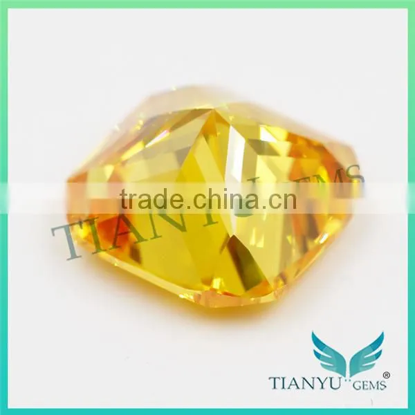 5A High Quality Light Yellow Cubic Zirconia 6*6mm Special Cut Gemstone photo-4