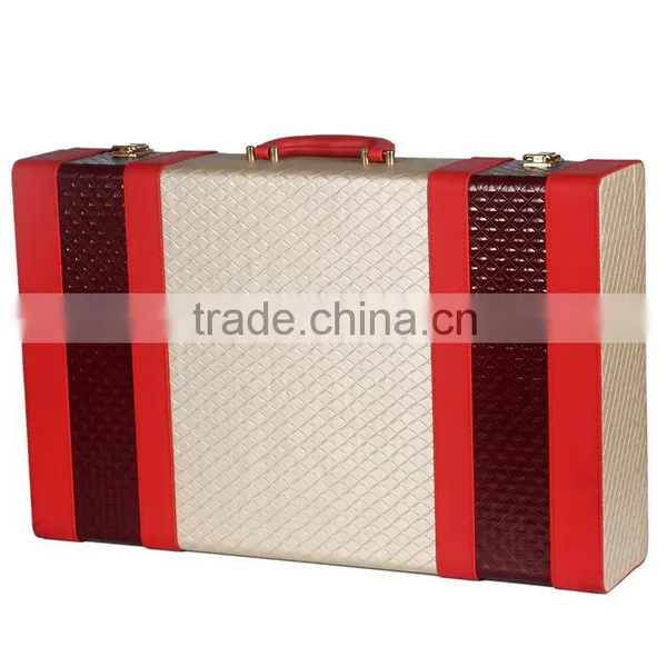 Chinese Factories Wholesale Custom High-grade PU Leather 6 Slot Wine Champagne Boxes, Red Gift Box photo-4