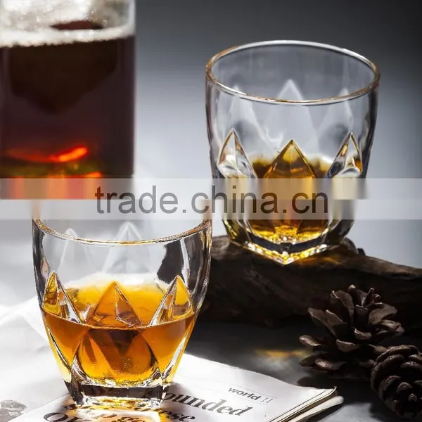 380ml Clear Glass Cup With Machine Made Lotus Pattern for Drinking photo-3