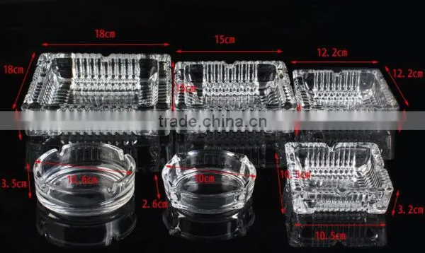 Clear Glass Ashtray With Different Size Square and Round Shape photo-4