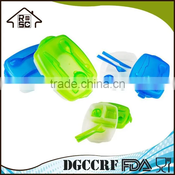 Take Away Plastic Lunch Box With Cutlery Set Sauce Cup photo-4