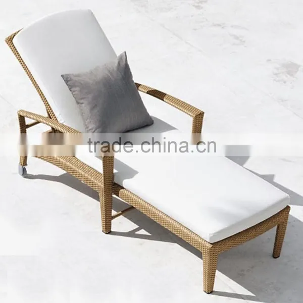 Double and Single Flat Rattan Chaise Lounge Daybed photo-3
