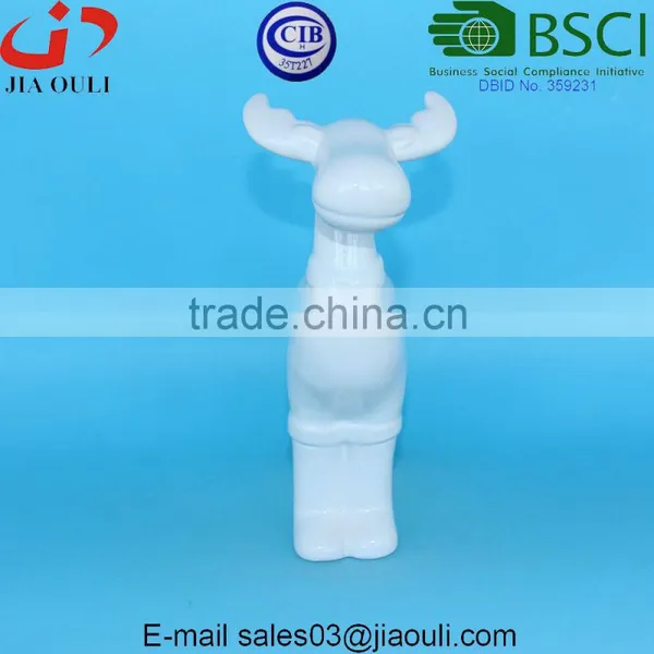 Christmas Decorations White Ceramic Deer for Table Decorations photo-3