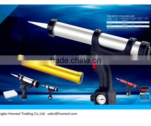 Professional Pneumatic Aluminum Barrel Caulk &Adhesive Cartridges Skeleton Gun Kit Sale,Silicone sealant gun Construction Tools