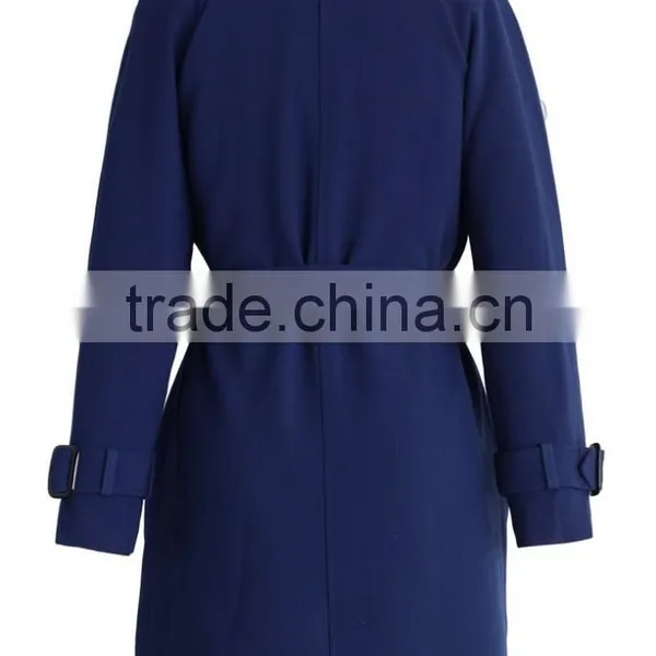Beige /Grey/Indigo Blue Color Open Front Design Full Lined Long Jacket,beautiful Women Belted Textured Trench Jacket Coat photo-6