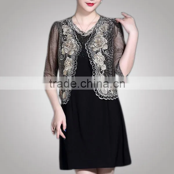Fancy Design Hot Selling Good Quality Plus Size Mother Of The Bride Dress With Jacket Chinese Clothing Manufacturer photo-5