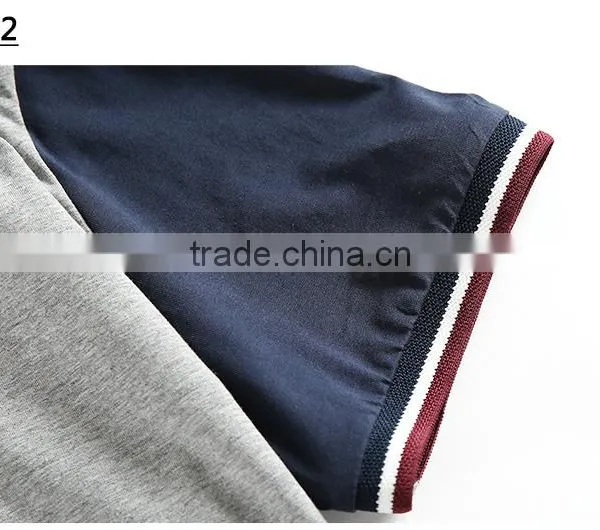Sports 100% Cotton Breathable Light Matching Color Knitted Short Sleeve Golf POLO t Shirt for Men photo-3