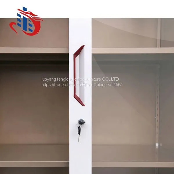 Steel Office Commercial Furniture 2 Swing Glass Door Filing Storage Cabinet photo-5
