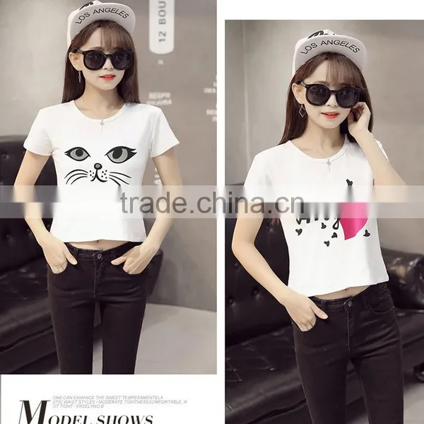 Joker Lady T-shirt Female Students the New Summer 2017 Han Edition Women's Short Sleeve T-shirt Letter Brief Paragraph Smock photo-2