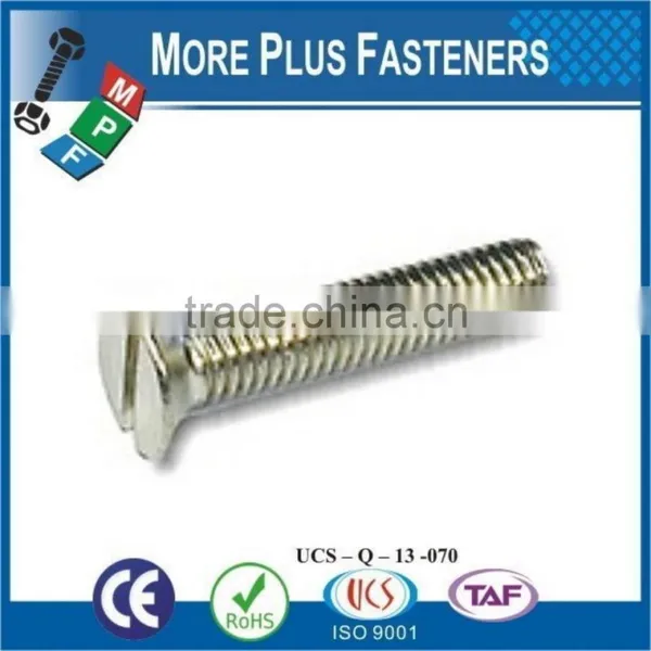 Made in Taiwan Machine Screw Metric DIN 963 ISO 2009 Slotted Flat Head Countersunk Brass and Stainless Steel photo-5