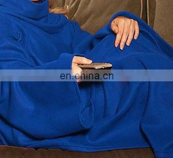 Winter Warm Woven Fleece Adults Kids TV Blanket With Sleeves photo-6