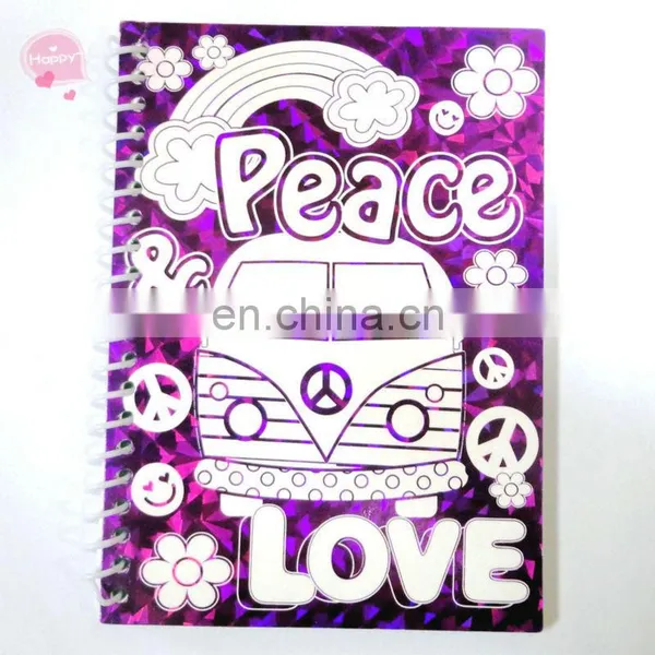 Colorful Foil Spiral Notebook,Spirl notebook,DIY notebook