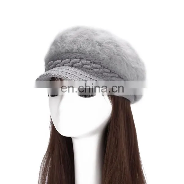 Custom Winter Fur Women's Hat Ladies Fashion Beret Hats photo-3