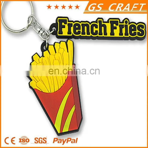 OEM Logo/ China High Quality Hamburger Shaped Fantastic Keyring/keychain photo-2
