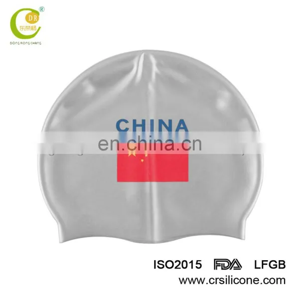 Adult/Kid Sizes Customized Logo Printed Waterproof Silicone Swimming Cap photo-5