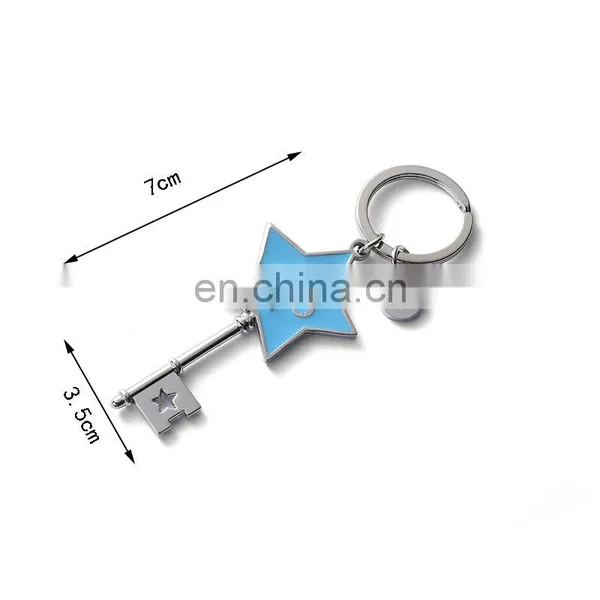 Wholesale Custom Design Cheap Metal Start Keychain for Girl photo-4