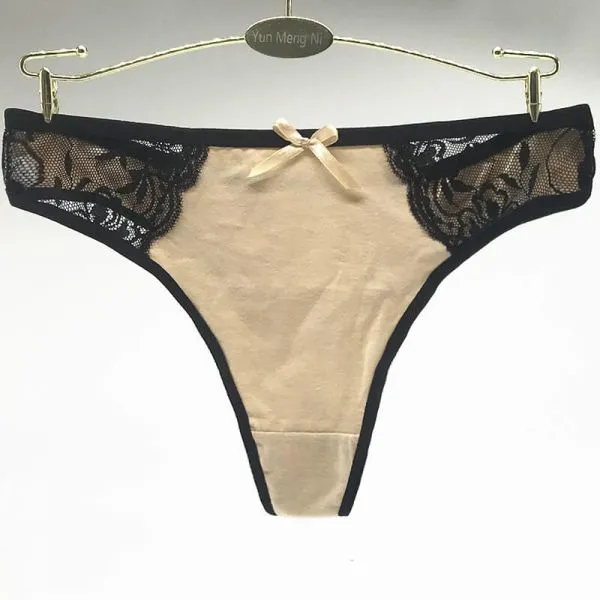 Yun Meng Ni Sexy Underwear 2018 New Style Cheap Stocklot T-back Breathable Cotton Thong For Lady photo-4