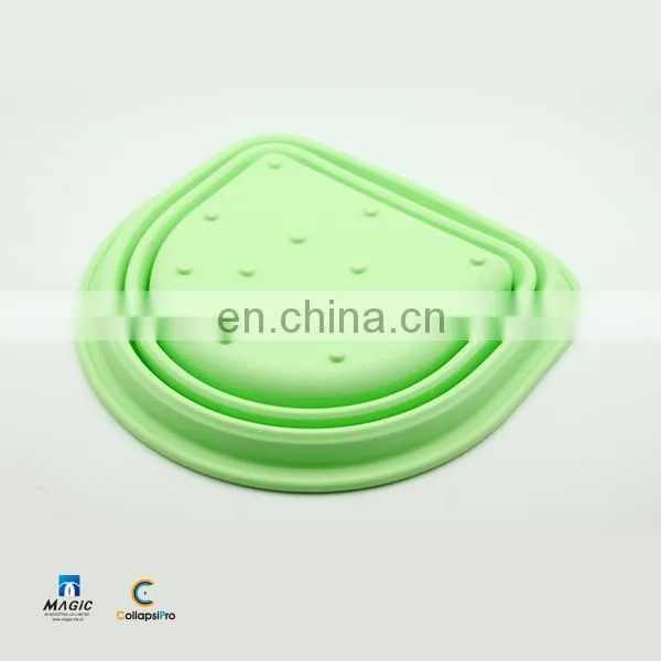 2018 Semicircle FDA Silicone Collapsible Water Bucket Foldable Food Storage Basket photo-3