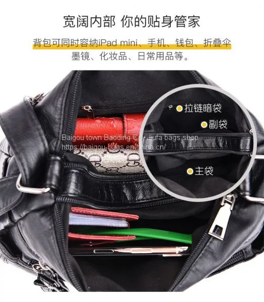 2019 Stonewash Handbag Wash Lady Bag Black Lady Sling Bag photo-5