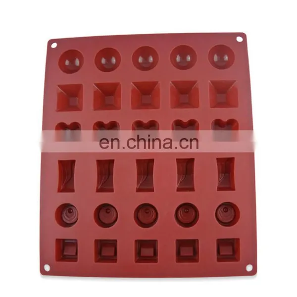 Food Grade Silicone Ice Cube Mold for Chocolate With 30 Holes and 6 Shapes for Baking photo-2