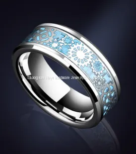 Colored Silver Foil Tungsten Gold Ring