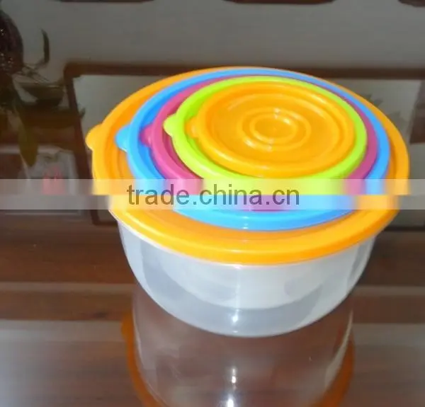 Popular 5 Pcs Set Round Plastic Food Storage Container / Plastic Food Storage Box photo-3