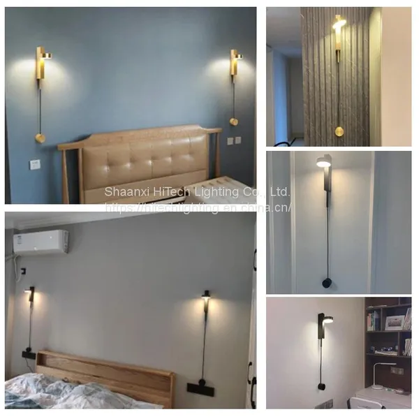 Modern Led Wall Lamp For Bedroom Bedside Lamp Wall Decoration Living Room Sconce With Switch Knob Dimming Wall Lights Gold Black photo-5