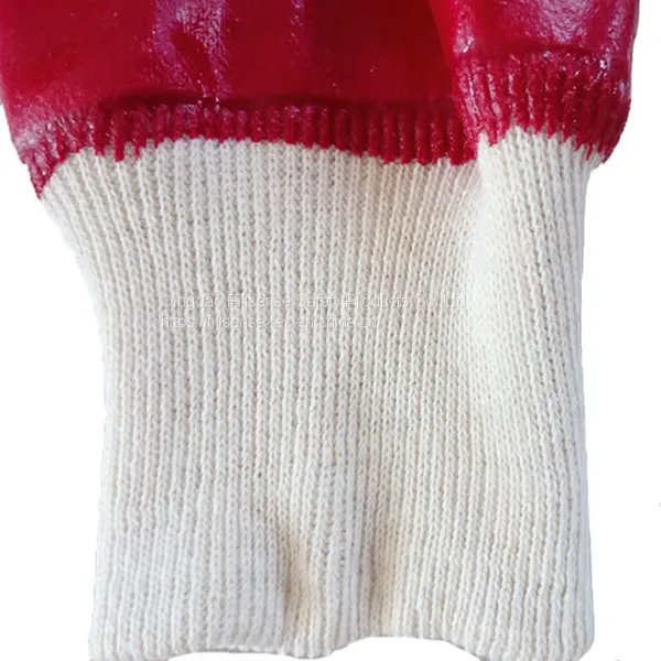 Cotton Interlock Liner Knit Wrist PVC Coated Work Gloves photo-5