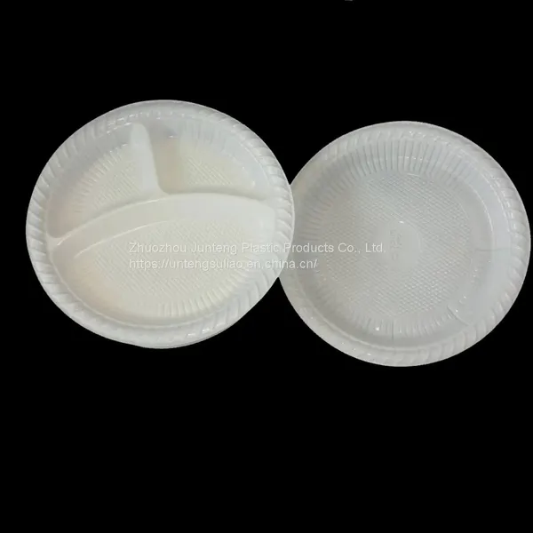 Wholesales 10 Inch 3-Compostable Round PP Plastic Plates Disposable Dinner White Party Dish photo-5