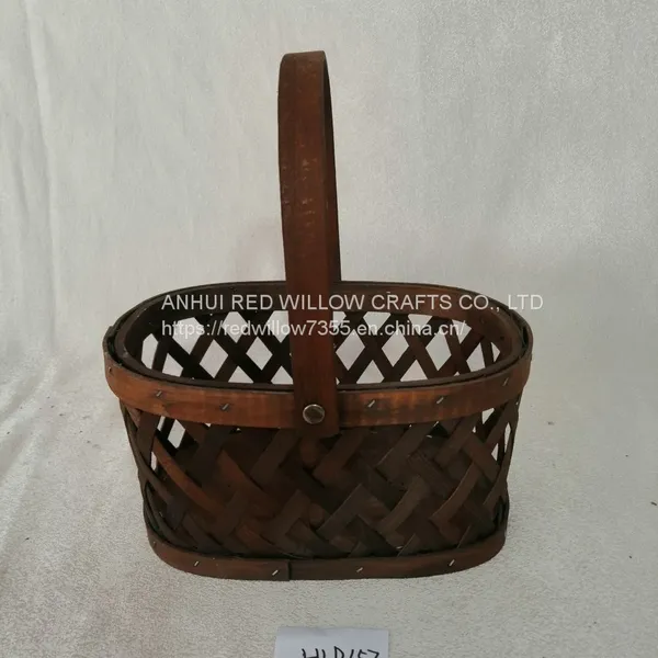 Wholesale Square Shaped Wood Chip Basket For Flower Garden Basket photo-2