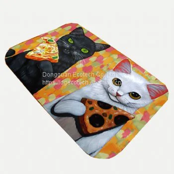Full Color Dye Sublimation Printing Non Slip Neoprene Rubber Base Custom Printing Dog Cat Pig Pet Litter Pet Mats photo-4