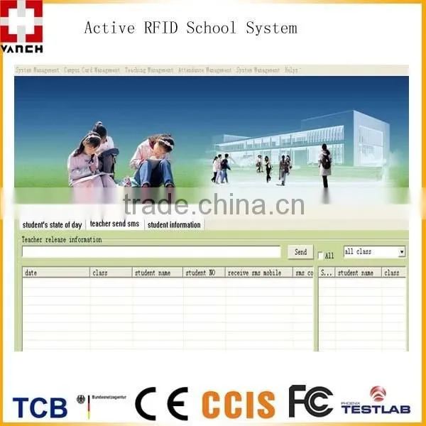 Vanch 2.4G Active RFID School Students Attendance Software System