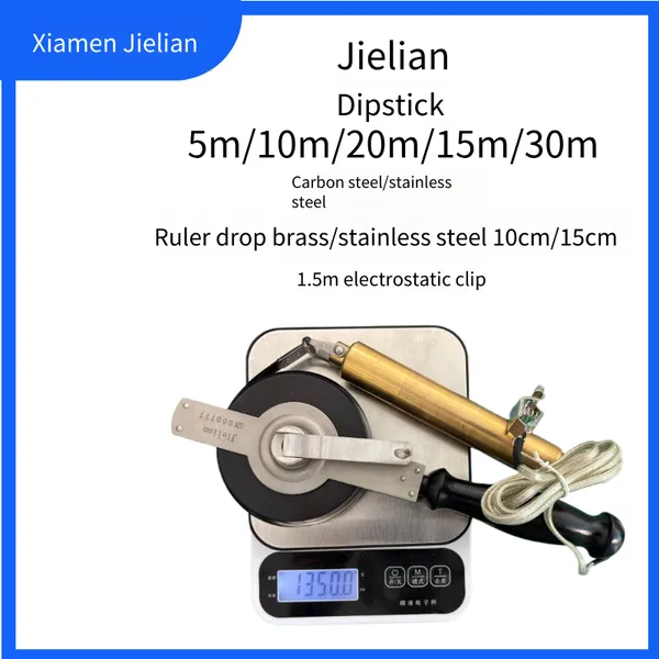 Jielian Measuring Oil Ruler, Depth Gauge, Steel Measuring Tape, Depth Ruler, Wooden Handle Carbon Steel and Stainless Steel photo-4