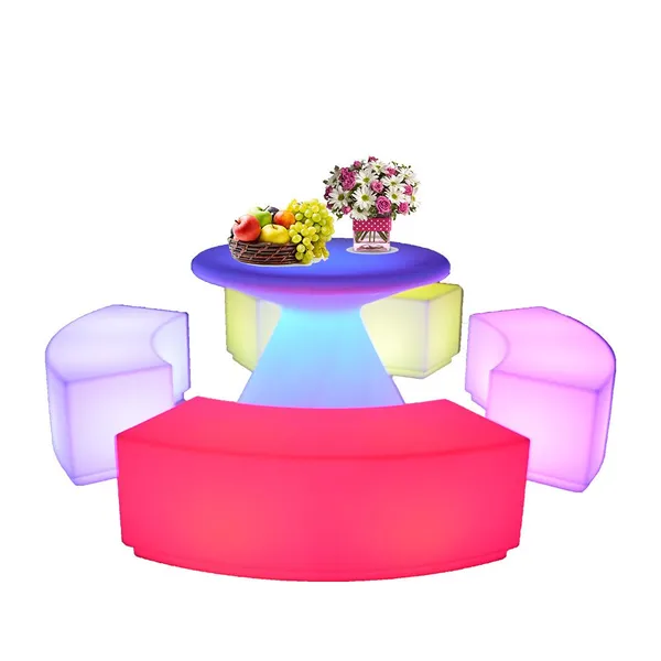 Event Commercial Outdoor Garden Color Changing Rechargeable Illuminated Outdoor Furniture Plastic Led Glowing Bar Chair photo-5