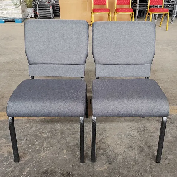 Durable High Quality Steel Frame Comfortable Padded Commercial Modern Church Chairs Metal photo-2