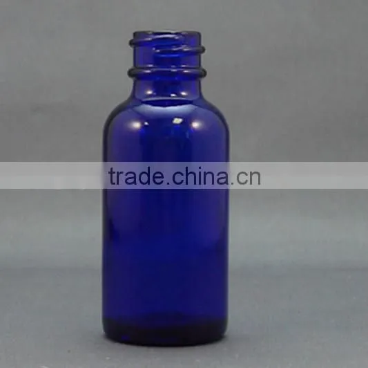 1 oz Blue Glass Boston Bottle, 30ml Blue Boston Round Glass Bottle