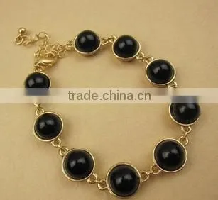 2015 Wholesale Natural Gemstone Gold Black Crystal Bead Bracelet photo-2