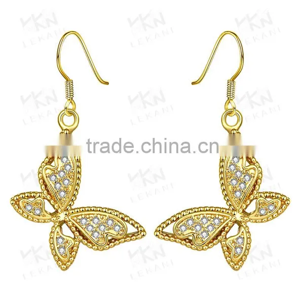 2015 LEKANI Big Butterfly Golden Earring Designs for Women photo-2