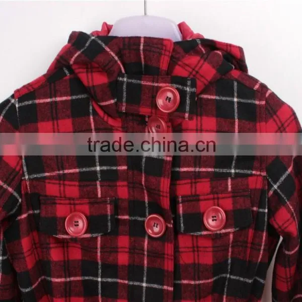 Lady's Stock Apparel Checked Melton Jacket With Belt photo-3
