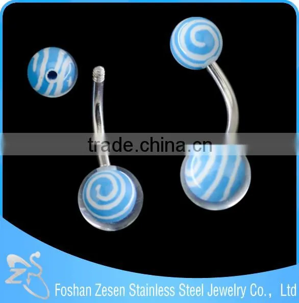 2016 Fancy Barbell Resin Balls Christmas Candy Belly Ring Wholesale photo-5