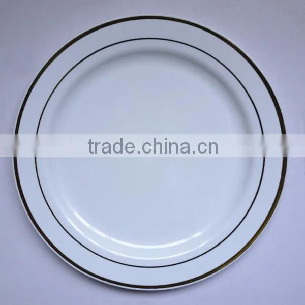 10 Pack -White With Silver Round Disposable Plastic Plate photo-2