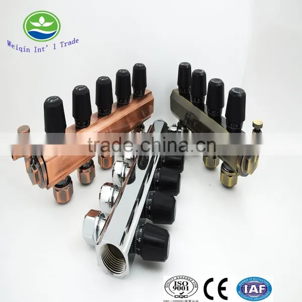 6 Ports Brass Water Separator Compositive Underfloor Heating Manifolds Brass Manifolds photo-3