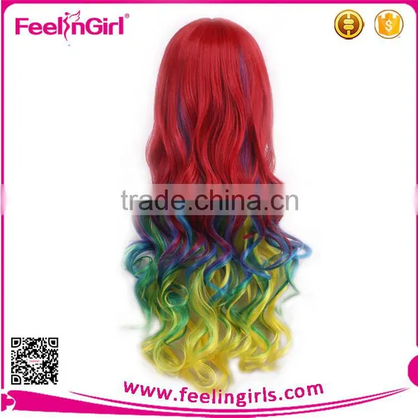 Oblique Bangs Very Long Straight Hair Cute Cosplay Wig photo-5