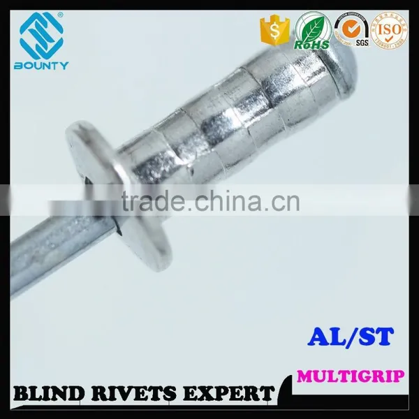HIGH QUALITY FACTORY DOME HEAD ALU/ST MULTI GRIP BLIND POP RIVETS photo-4