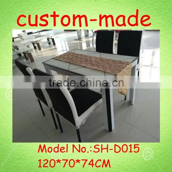 Modern Minimalist Glass Dinette Table Four Chairs Combination Small Apartment Dining Table Dining Table photo-2