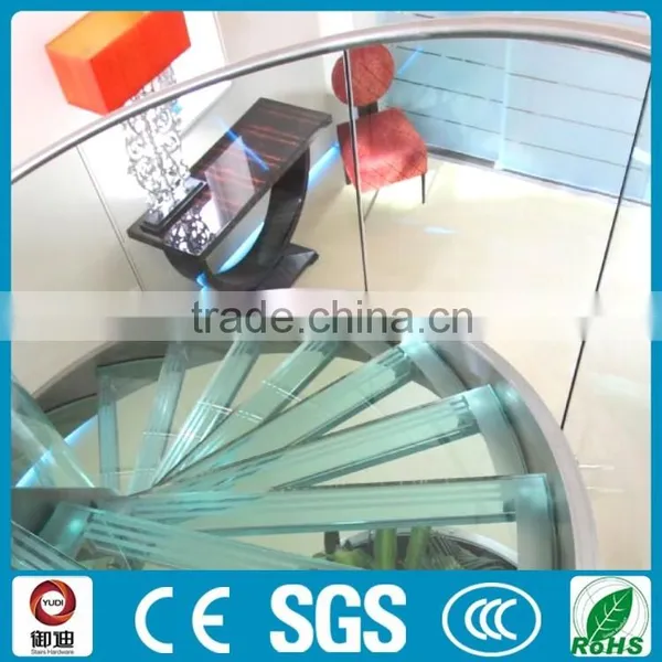 Arc Steel Beam Tempered Glass Panel Stairs China Supplier--YUDI photo-3
