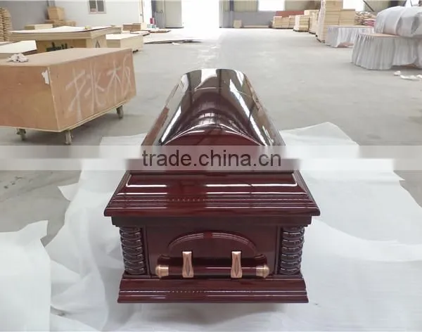 Cheap Europe Wood Coffin With Pillow photo-3