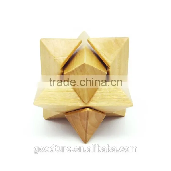 2015 Hot Sale Wooden IQ Intelligent Puzzle Magic Puzzle Kongming Lock Brain Teaser Model Number GAD1078 photo-4